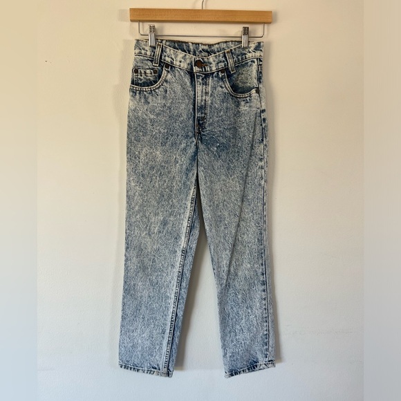 Levi's 505 Vintage Student Fit Pants Acid Wash Straight Leg Jeans Size W27XL28 - Picture 1 of 8